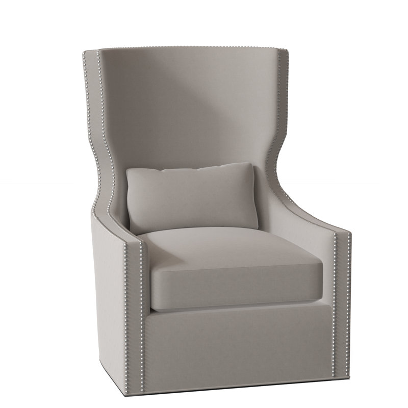 Fauteuil à oreilles avec housse pivotante de 29 po de large Corbin, Bailey Ld Stone