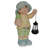 17"H Boy Holding Lantern Solar Statue with LED Lights