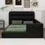 Modern Tufted Plattform Bed With Headboard, Queen PU Leather Floor Day Bed Frame-108813264