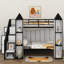 Lit superposé simple en métal de style château avec garde-robe en métal-1509550799