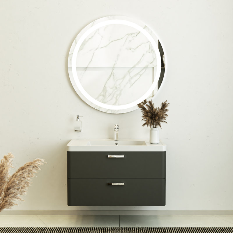 Ensemble de meuble-lavabo mural avec lavabo Jakkele-W_Modern, Gris mat