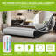 King Bed Frame Upholstered Led Bed Frame With Lights & Storage Charging Station