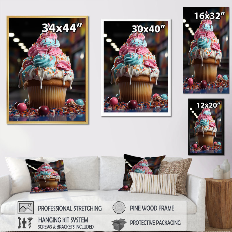 «Chuckling Cupcake Carnival I», reproduction d'art sur toile_105738, H 40 po x l 30 po x P 1,5 po, Toile tendue