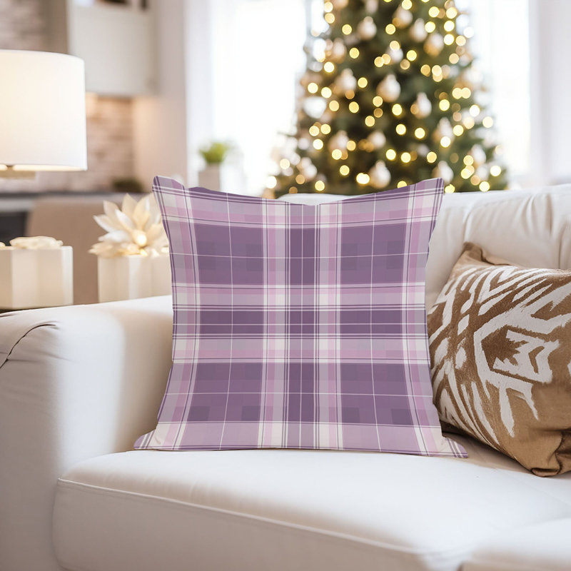 Purple Plaid Pattern IX Modern, 20"H x 20"W