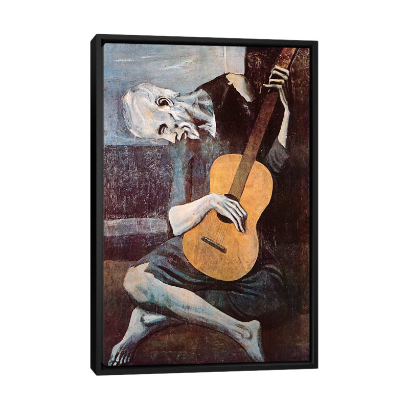 «The Old Guitarist» par Pablo Picasso, reproduction d'art sur toile tendue, H 26 po x l 18 po x p 1,5 po