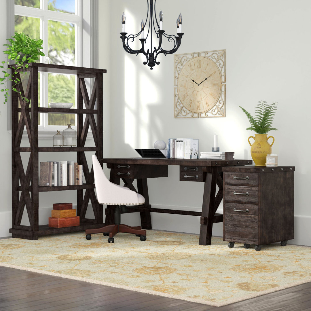 Kilby 3 Piece Solid Wood Rectangular Writing Desk Office Set Laurel Foundry Modern Farmhouse®