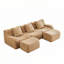 Canapé modulaire en tissu avec 2 repose-pieds Teddy, sans assemblage-1083995170