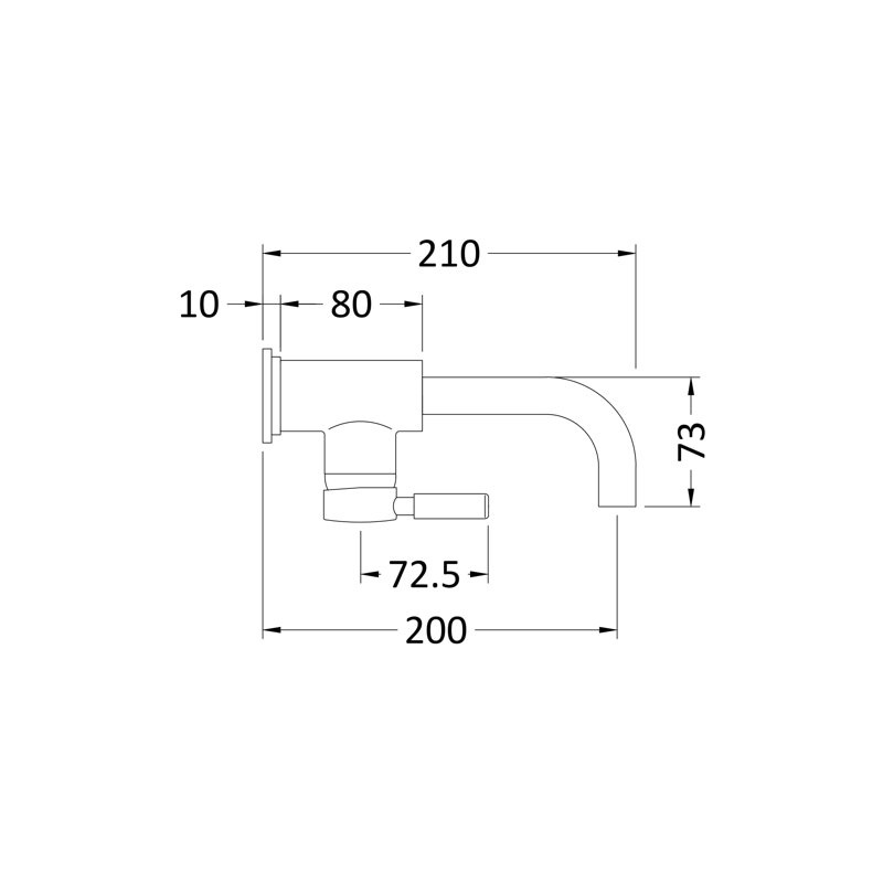 Tec Single Lever Wall Mounted Mono Basin Mixer