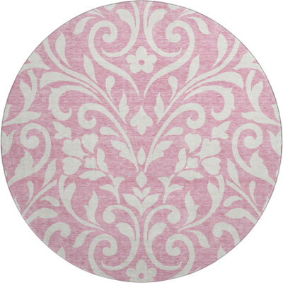 Premium Machine Washable Prisco Pink Rug
