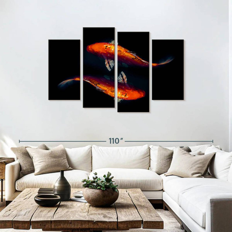 Brampt Mottled Orange Koi, 48" H x 75" W