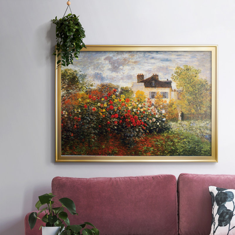 "Argenteuil", reproduction d'art encadrée sur toile par Claude Monet, H 14 po x l 20 po x P 1,5 po, Or