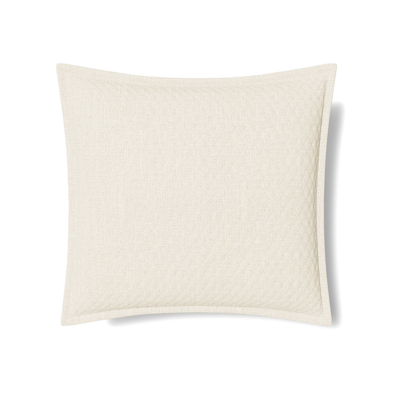 Quilted Silk Basketweave Pillow, Ivory