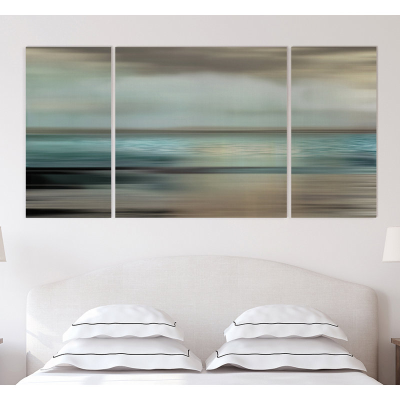 Shimmering Sea - ensemble de 3 reproductions sur toile, H 24 po x l 48 po x P 1,5 po