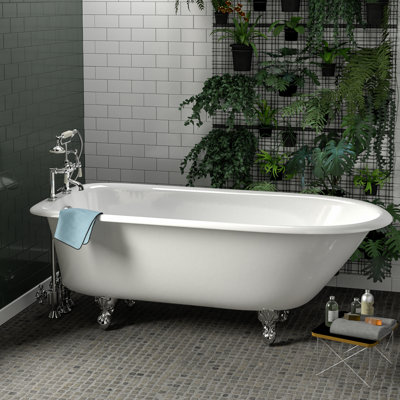 Cadmus 68'' x 30.5'' Soaking Cast Iron Bathtub