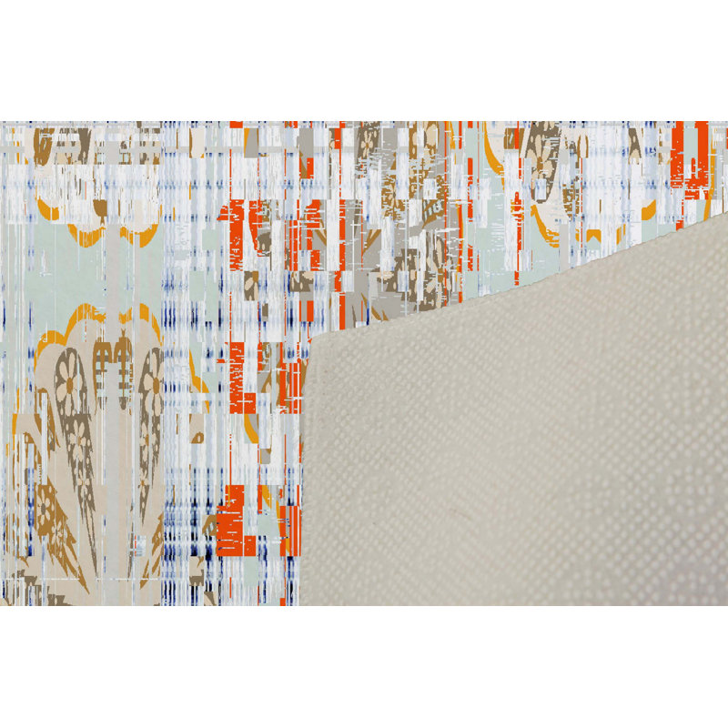 Elegant Hall Carpet, 3D Digital Print Design, 3.9 x 4.9 ft | 100% Polyester, Antibacterial, Non-Slip PVC Dot Underside, Pile Height: 0.04 in, Machine Washable, Perfect for Living Room & Entryway Decor