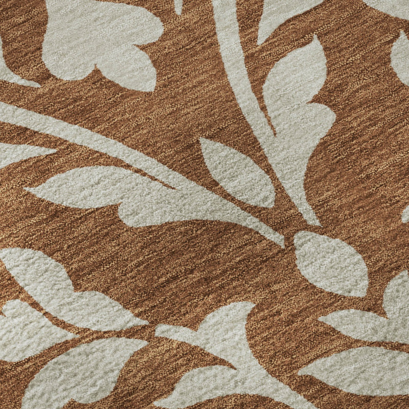 Premium Machine Washable Prisco Paprika Rug, Rectangle 1'8" x 2'6"