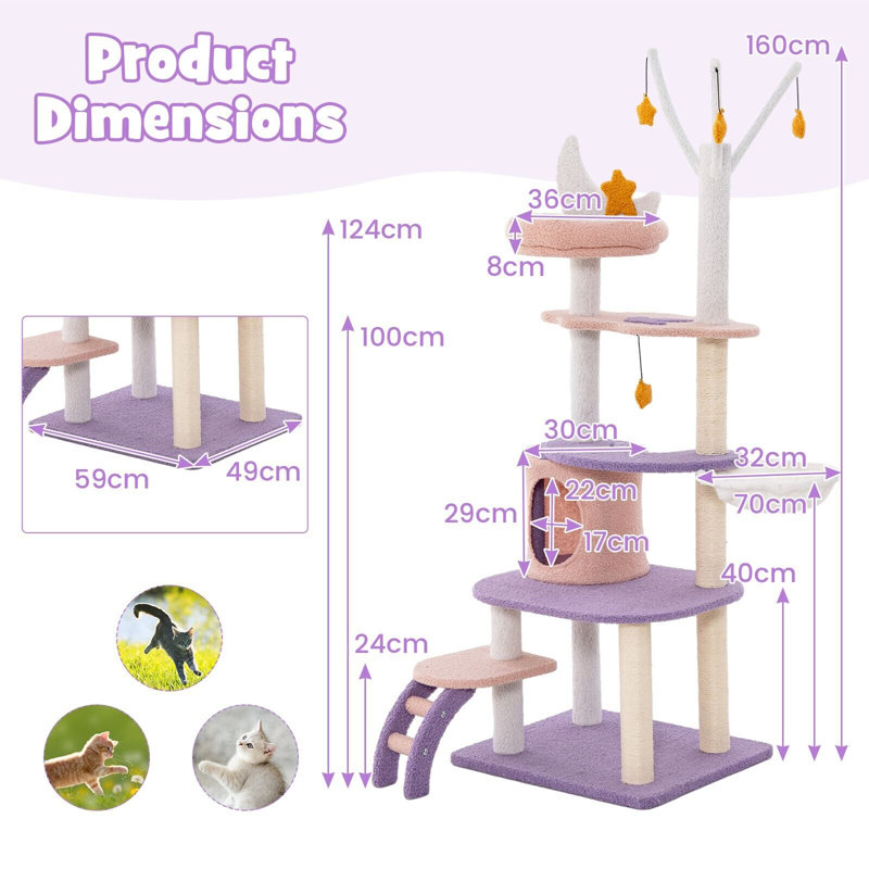 Maben 62.88 cm H Cat Tree / Condo