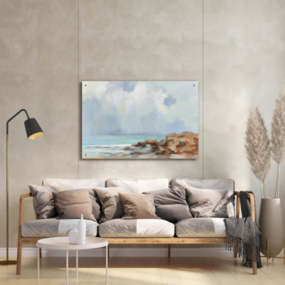 «Morning At Stone Beach» par Silvia Vassileva, art mural en verre acrylique, 36 po x 24 po