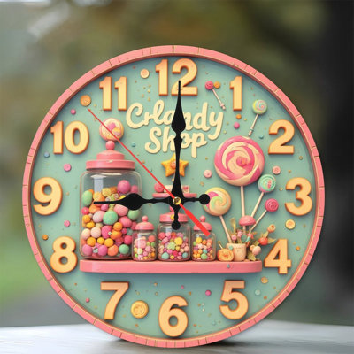 Horloge, magasin de bonbons, friandises