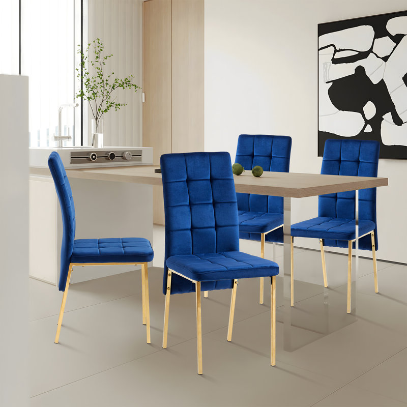 Chaise d'appoint Laoise, Bleu, Or