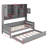 Twin Size Storage Wood Daybed With Twin Trundle, Built-In Shelves And All-In-One Cabinet-1178291255
