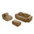Spacious Velvet Sectional Sofa, No Assembly, Modern Brown L-shape