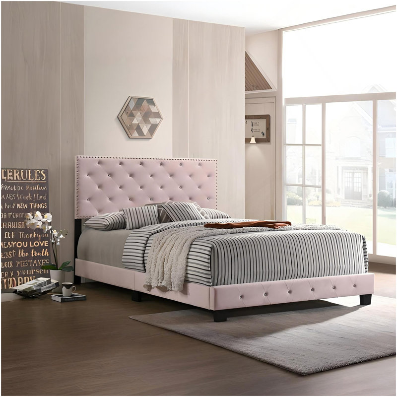 Lit double transitionnel Chic Chic, Lit double, Rose