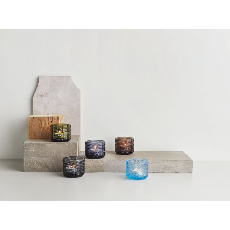Kastehelmi 2.52" Glass Tabletop Votive, Gray