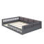 Structure de lit plateforme tapissier avec barrière de sécurité-128932949