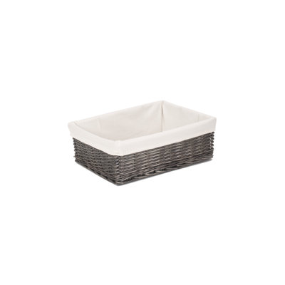 Wicker Lined Storage Tray Basket