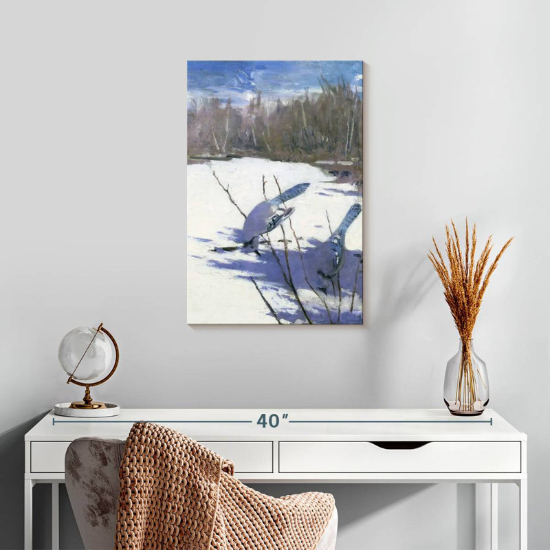 Brampt Blue Jays In Winter, 24" H x 16" W