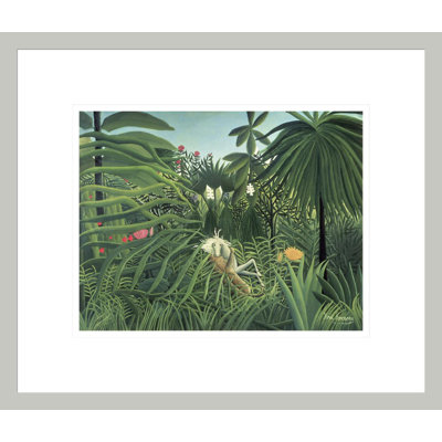 «Jaguar Attacking a Horse» par Henri Rousseau, impression giclée sur cadre