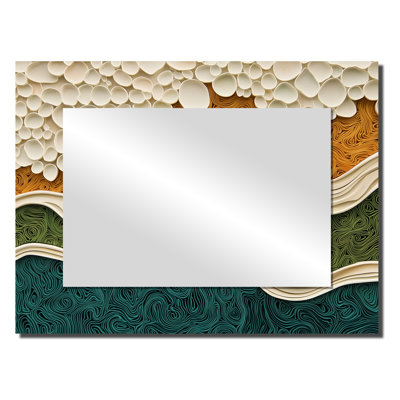 Biomorphism Earth Rhythm In Chaos I - Lyrical Abstraction Mirror Wall Decor - Printed On Metal