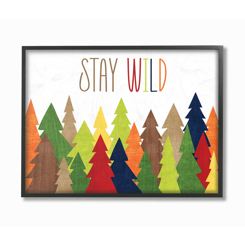 «Stay Wild», reproduction d'impression sur toile, H 16 po x l 20 po x P 1,5 po, Giclée encadrée noir minuit
