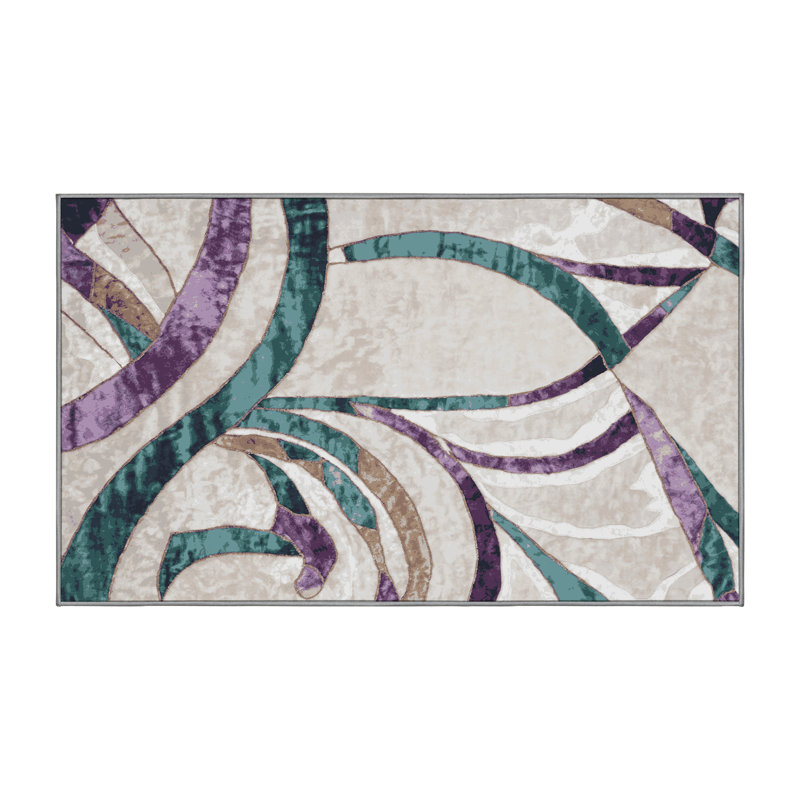 Tapis gris soyeux et moelleux, Rectangle 2 pi x 3 pi