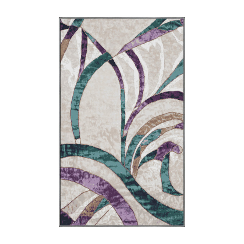 Tapis gris soyeux et moelleux, Rectangle 8 pi x 10 pi