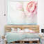 Tapisserie floral rose sur fond bleu-28489022