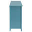 Console de couleur bleu sarcelle: espace de 6 tiroirs, devant de panier, bois, glissière en métal lisse Fonctionnalité de rangement: tiroirs, panier, cadre en bois