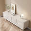 2m Cream White Storage TV Stand Cabinet for TVs up to 65 Inch with Modern Curved Design