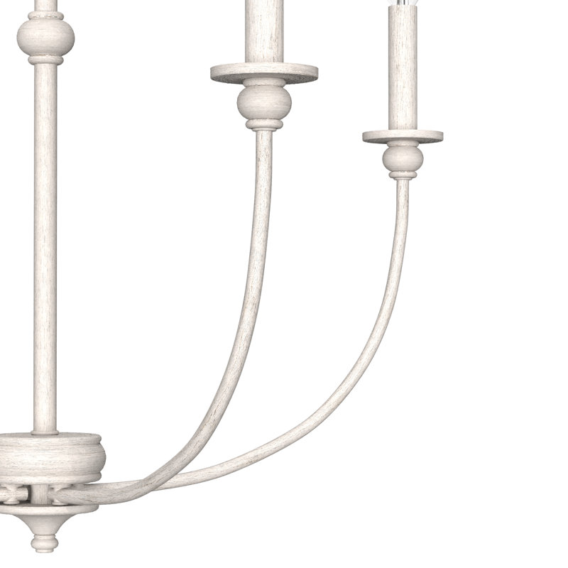 Hunter Southcrest 4 Light Chandelier Ceiling Light Fixture, Distressed White, 28.25" H x 26" W x 26" D