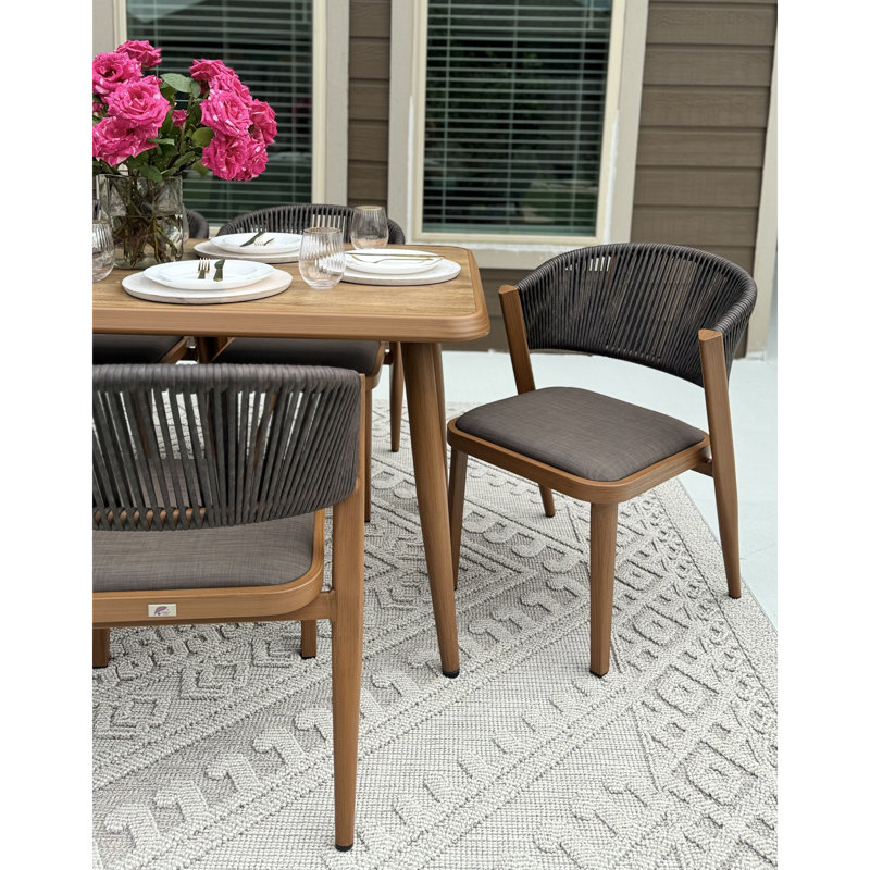 Patio Dining Chair All-weather Wicker Aluminum Frame (set Of 2)