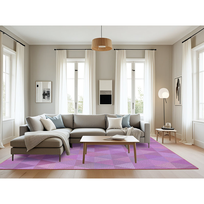 Tapis mauve/rose/mauve à motifs Millbury, Rectangle 8 pi x 10 pi