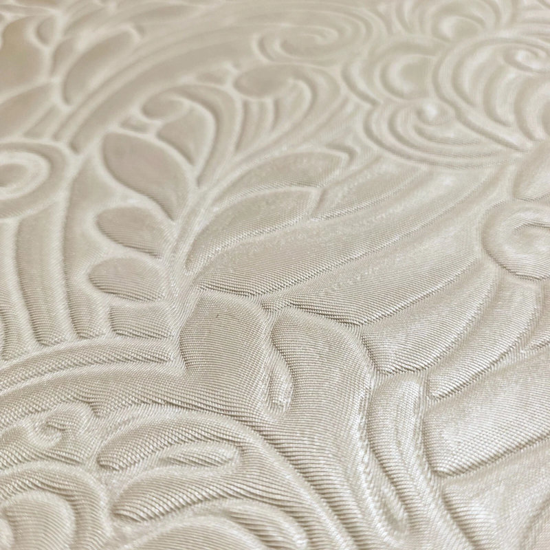 Papier peint gaufré perle crème et beige