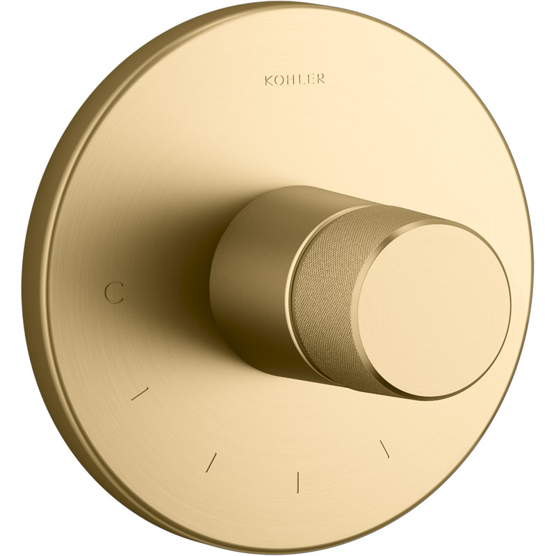 Components Thermostatic Valve Trim With Oyl Handle, Vibrant Brushed Moderne Brass