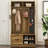38"W Hall Tree With Storage Bench, 6 Hooks, Coat Hanger, Entryway Bench, Storage Bench-827663073
