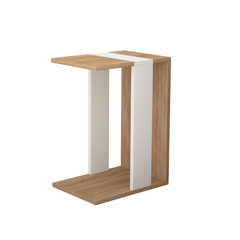 End Table, Oak/White