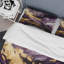 Ensemble de housse de couette abstrait mauve et doré-107148092