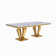 Modern Faux Marble Top Metal Base Dining Table