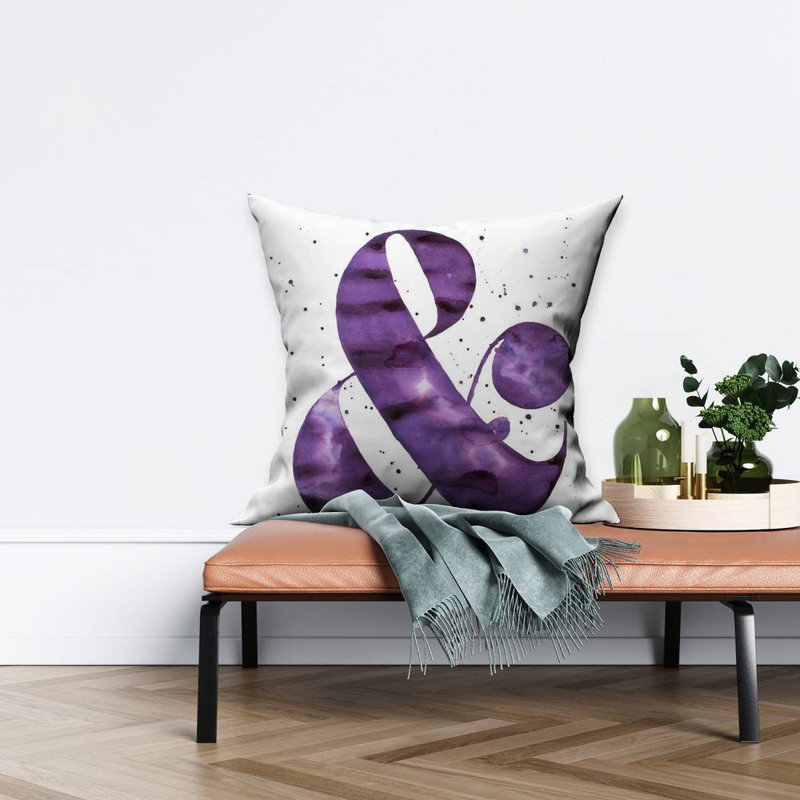 Ampersand Purple - Modern Poly Twill Throw for Home Decor