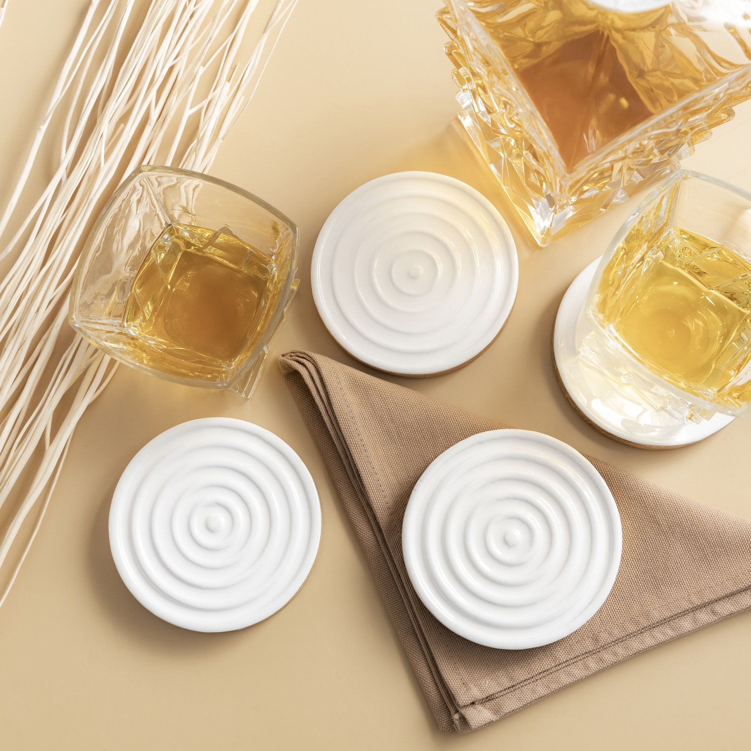 Mango Wood Round Coaster Set Of 4